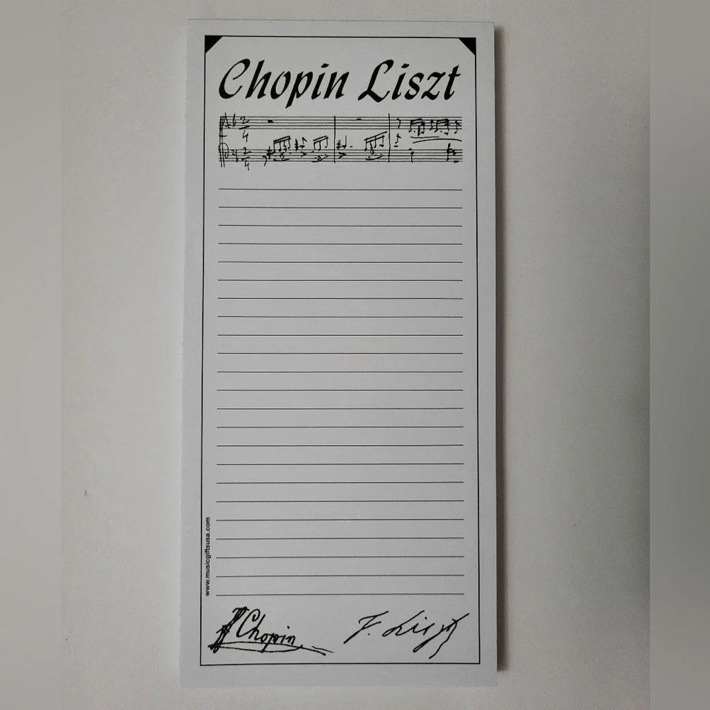 Chopin Liszt Shopping List Notepad